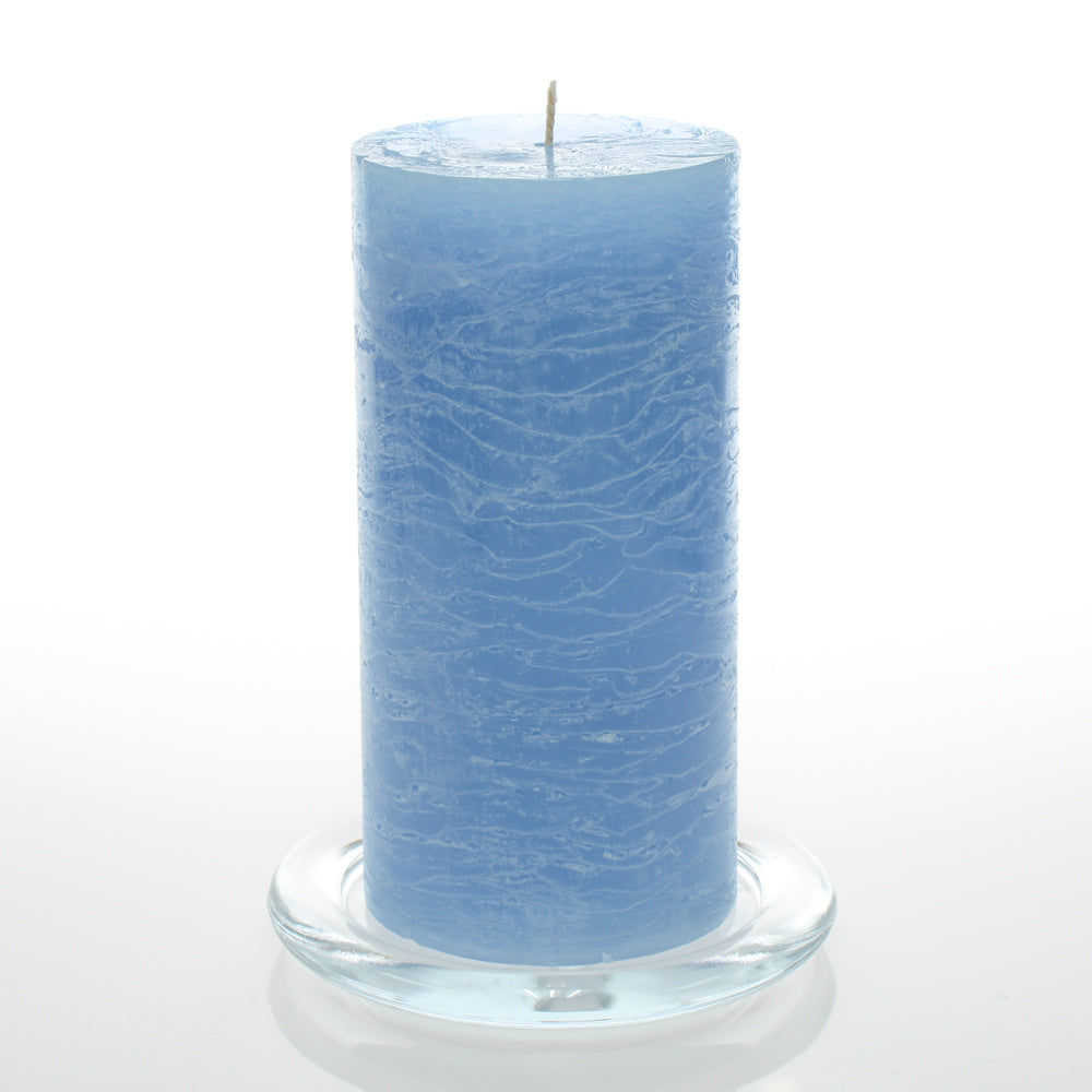 Richland Rustic Pillar Candle 3"x 6" Light Blue Set of 6