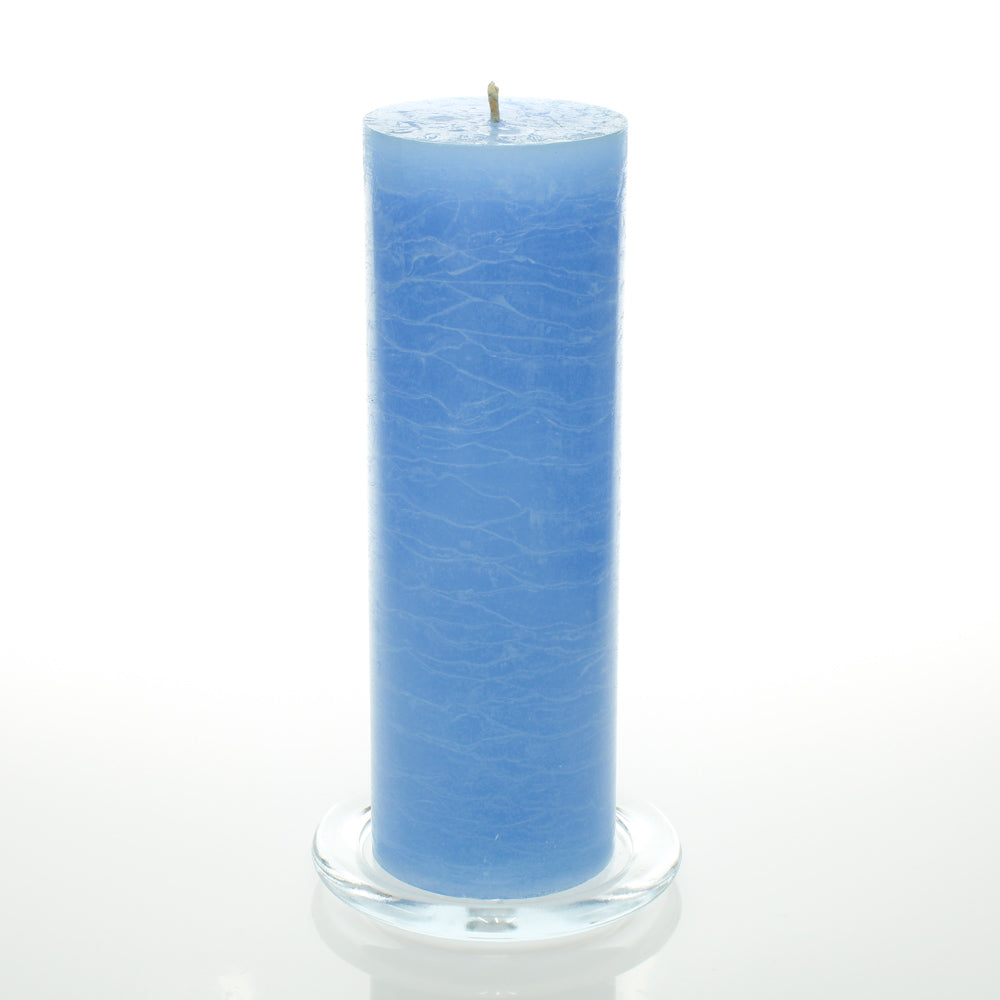 Richland Rustic Pillar Candle 3"x 9" Light Blue Set of 6