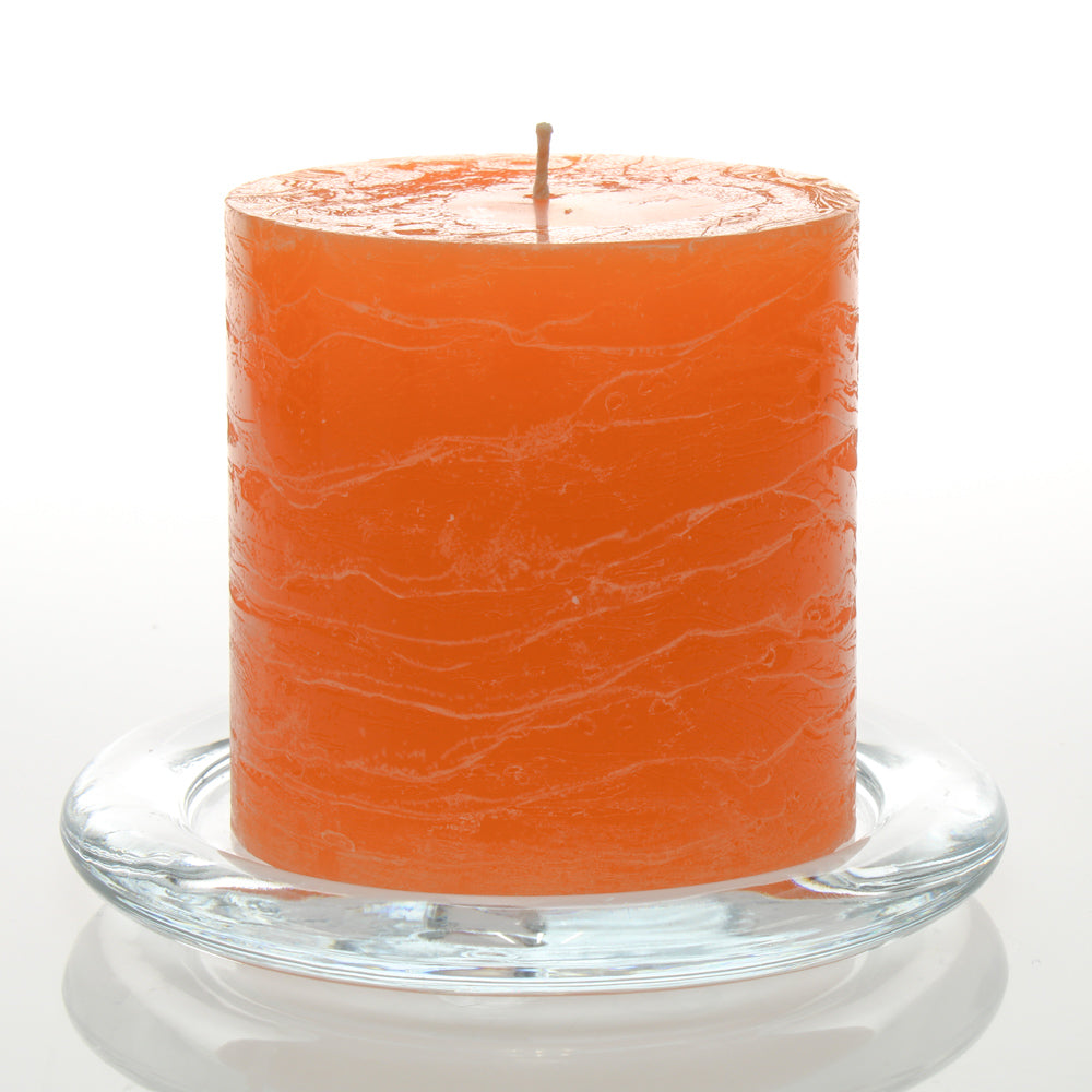 Richland Rustic Pillar Candle 3"x 3" Orange Set of 24