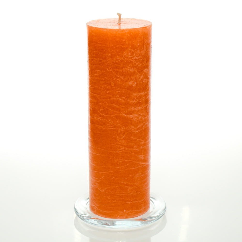 Richland Rustic Pillar Candle 3"x 9" Orange Set of 6 Quick Candles