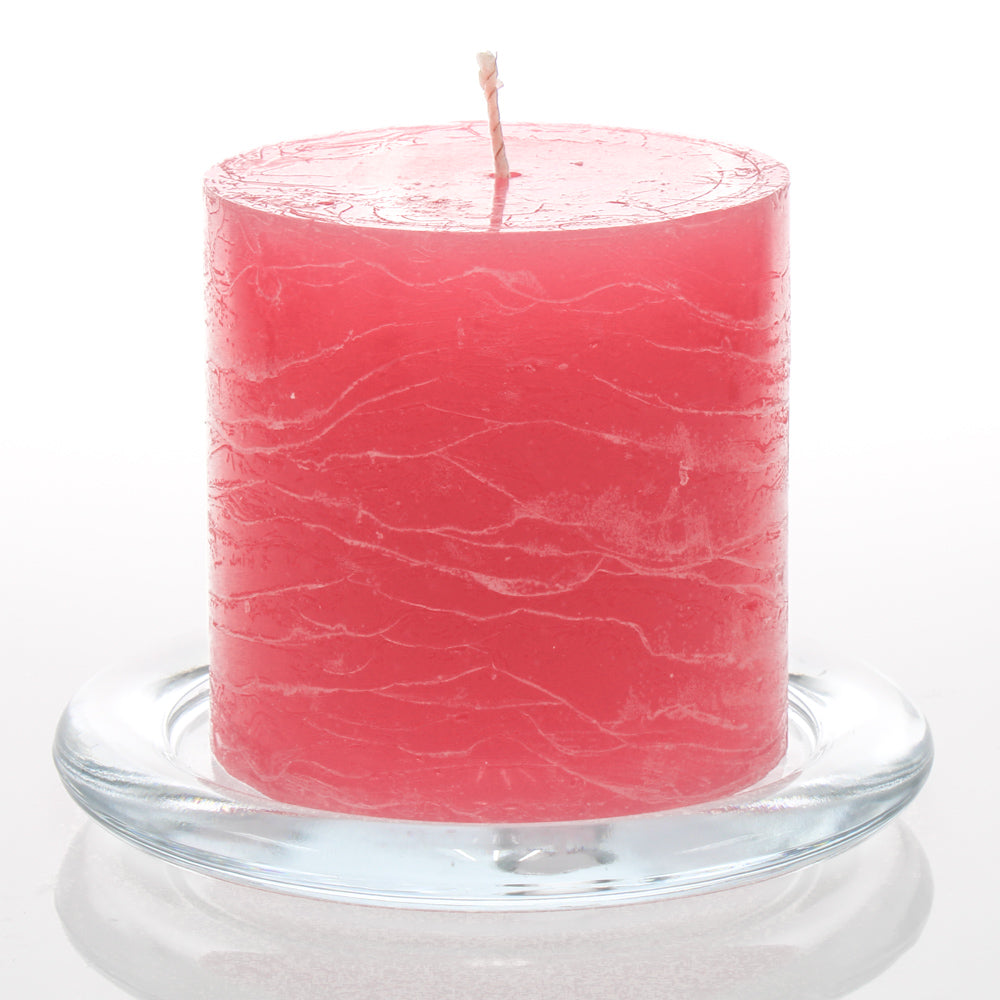 Richland Rustic Pillar Candle 3"x 3" Pink