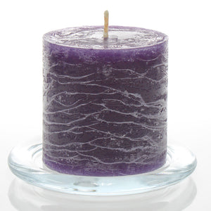 Richland Rustic Pillar Candle 3"x 3" Purple Set of 24