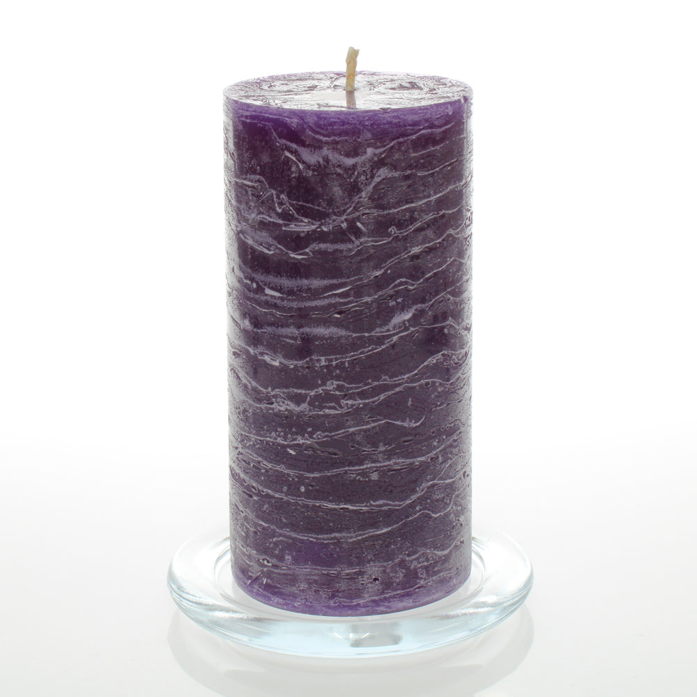 Richland Rustic Pillar Candle 3"x 6" Purple Set of 12
