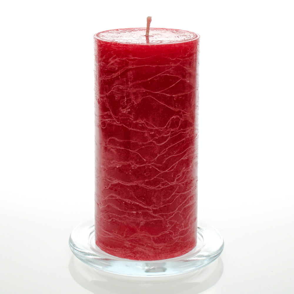 Richland Rustic Pillar Candle 3"x 6" Red Set of 12