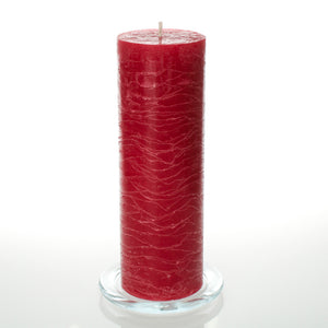 Richland Rustic Pillar Candle 3"x 9" Red Set of 24