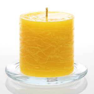 Richland Rustic Pillar Candle 3"x 3" Yellow Set of 24