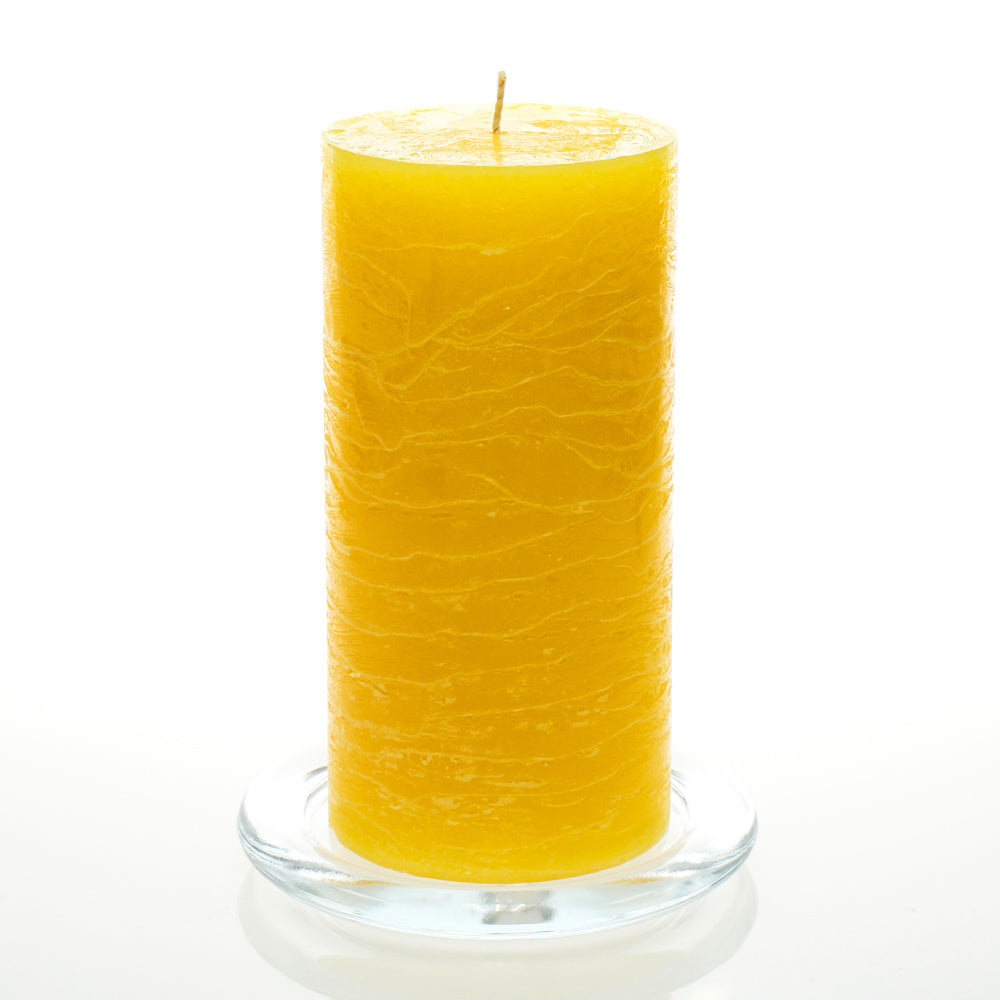 Richland Rustic Pillar Candle 3"x 6" Yellow