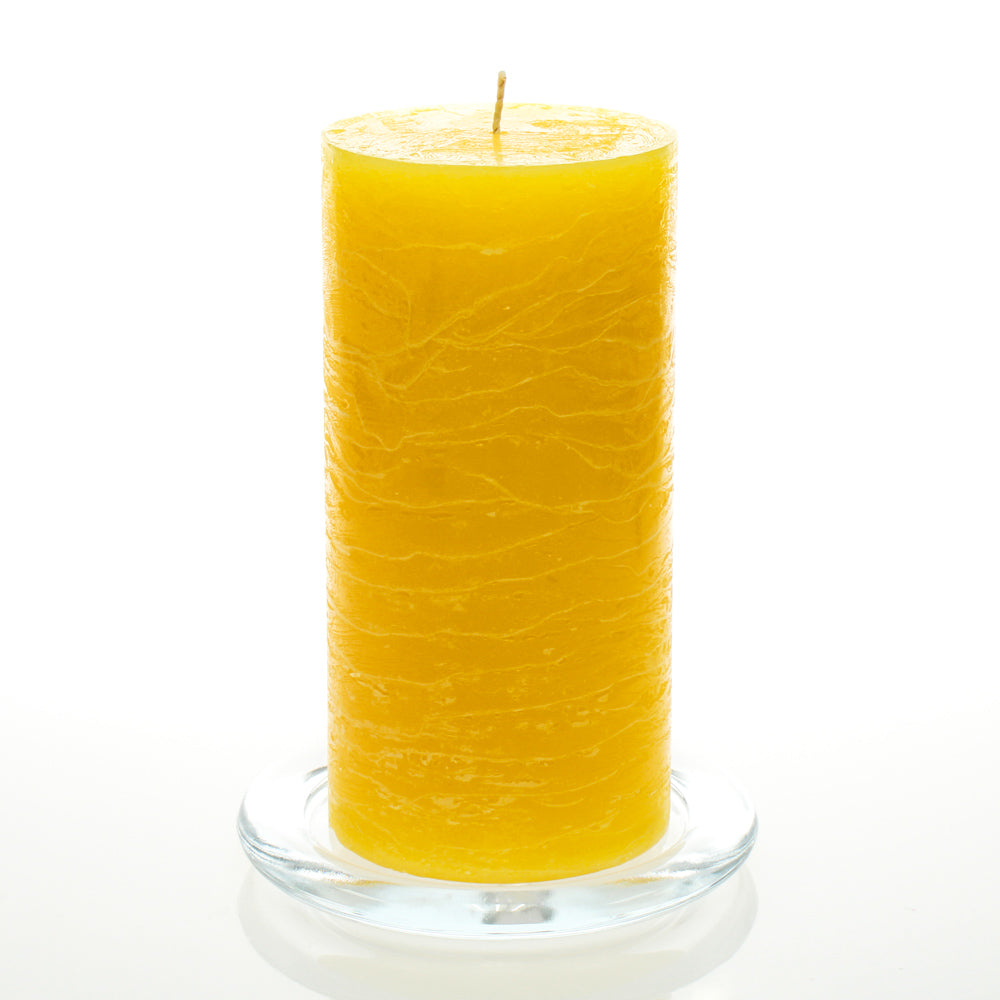 Richland Rustic Pillar Candle 3"x 6" Yellow Set of 24