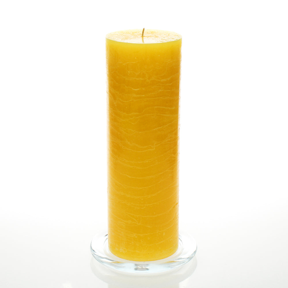 Richland Rustic Pillar Candle 3"x 9" Yellow Set of 24