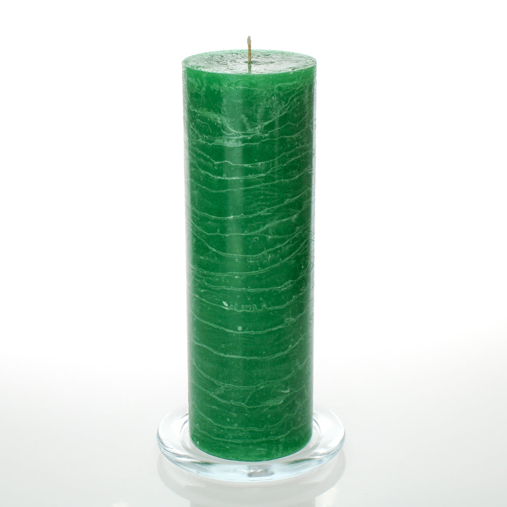 Richland Rustic Pillar Candle 3"x 9" Dark Green Set of 24