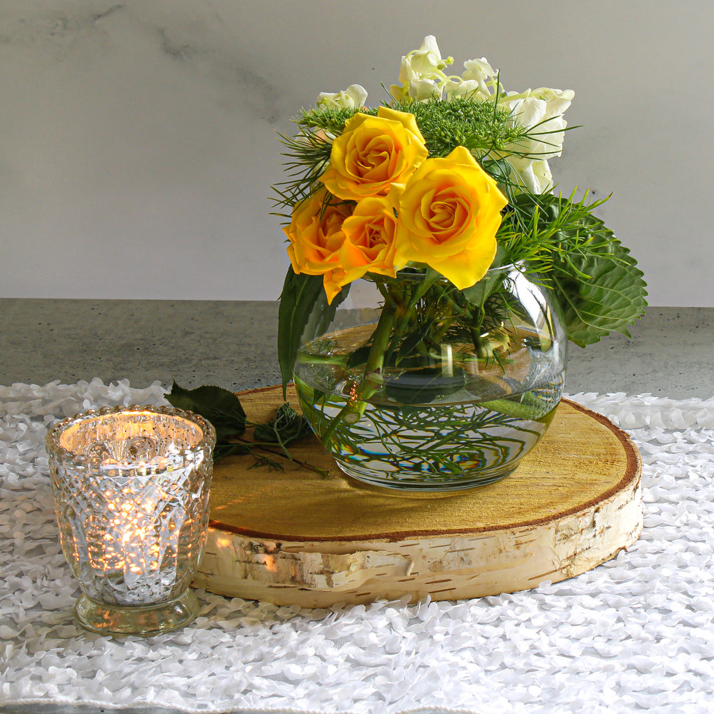 10 Lily Glass Footed Bowl - Quick Candles