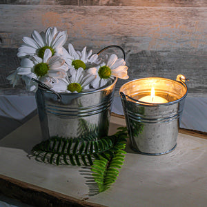 Bucket without handle decorative metal candle