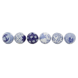 Richland Porcelain Navy & White Balls Set of 6