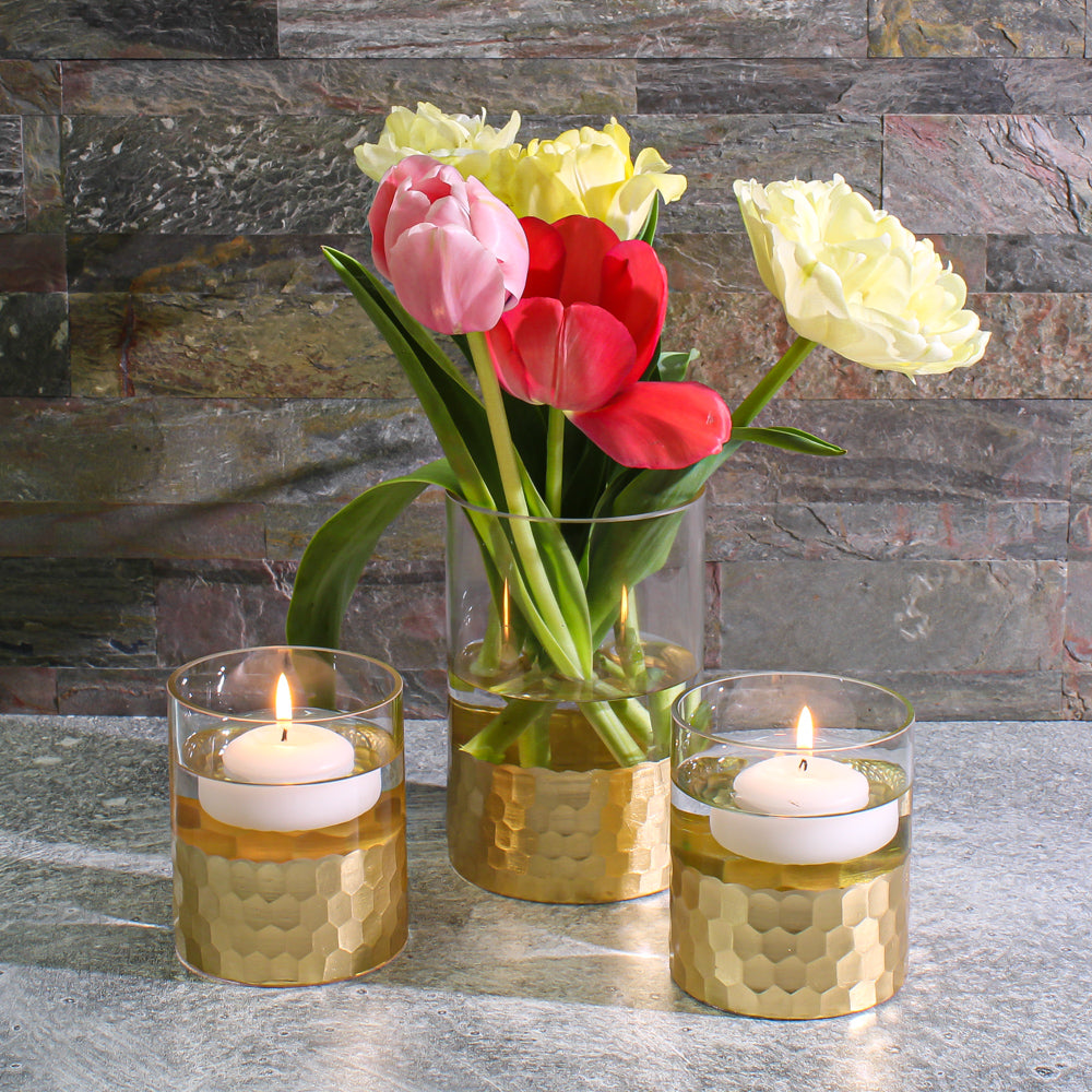 elsa vase candle holder 4 gold highlights