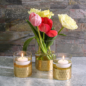 elsa glass floral vase candle holder