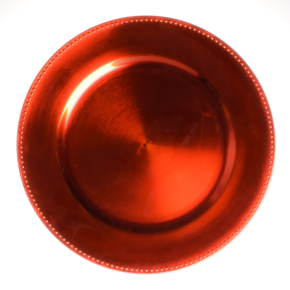 Richland Beaded Charger Plate 13" Orange Set of 48