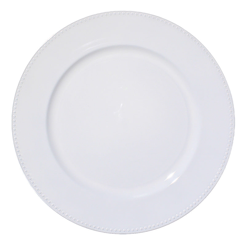 Richland Beaded Charger Plate 13" White - thumbnail number 1
