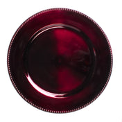 Richland Beaded Charger Plate 13" Burgundy - thumbnail number 1