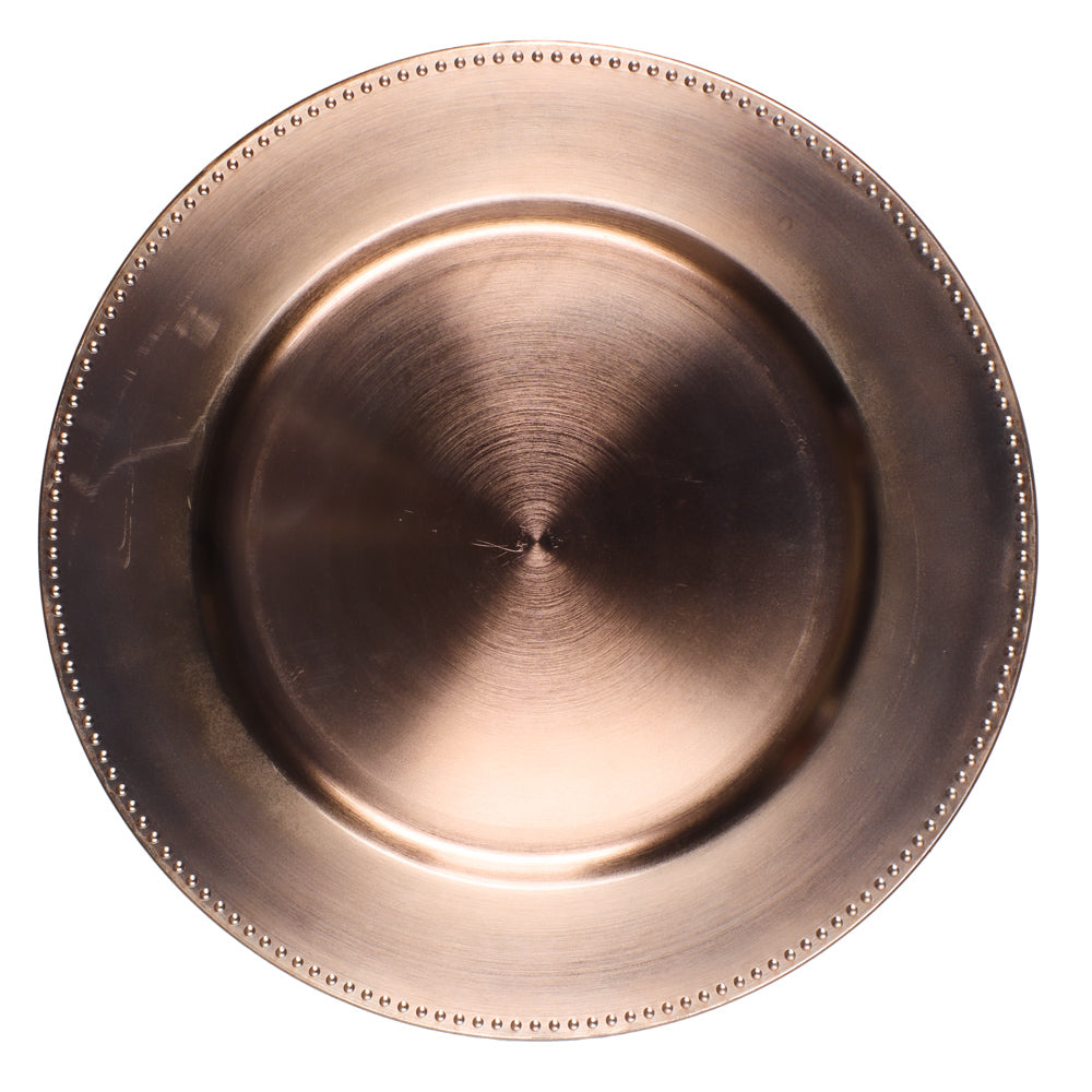 Richland Beaded Charger Plate 13" Rose Gold