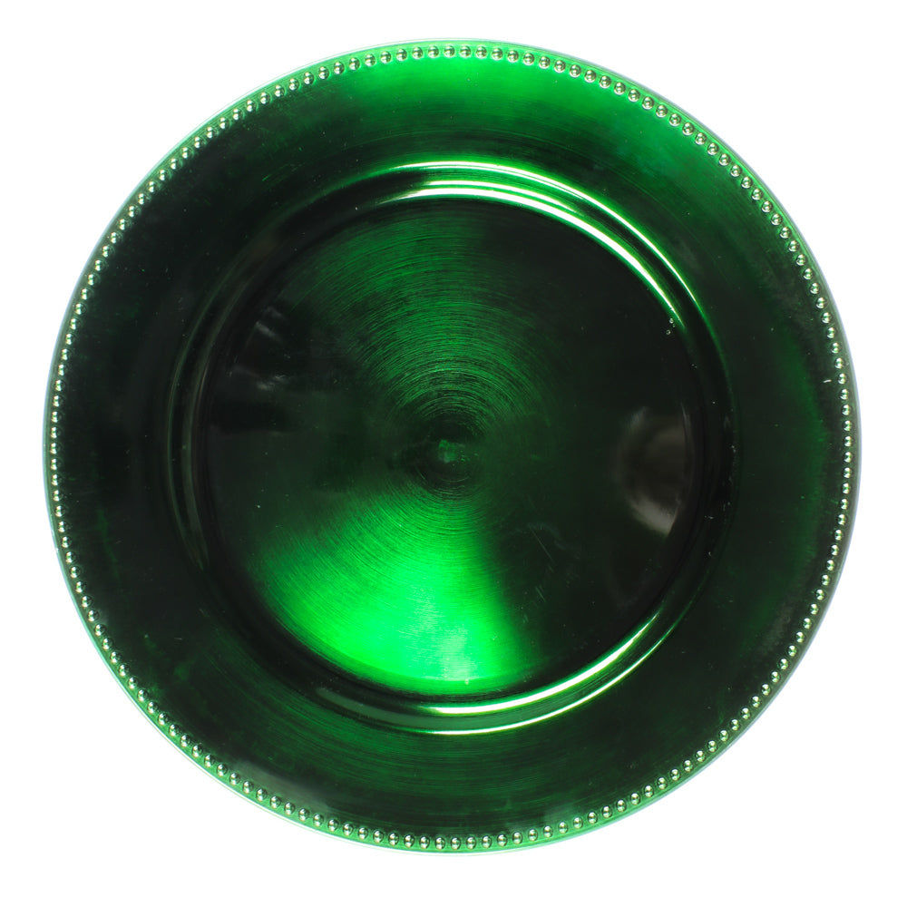Richland Beaded Charger Plate 13" Forest Green