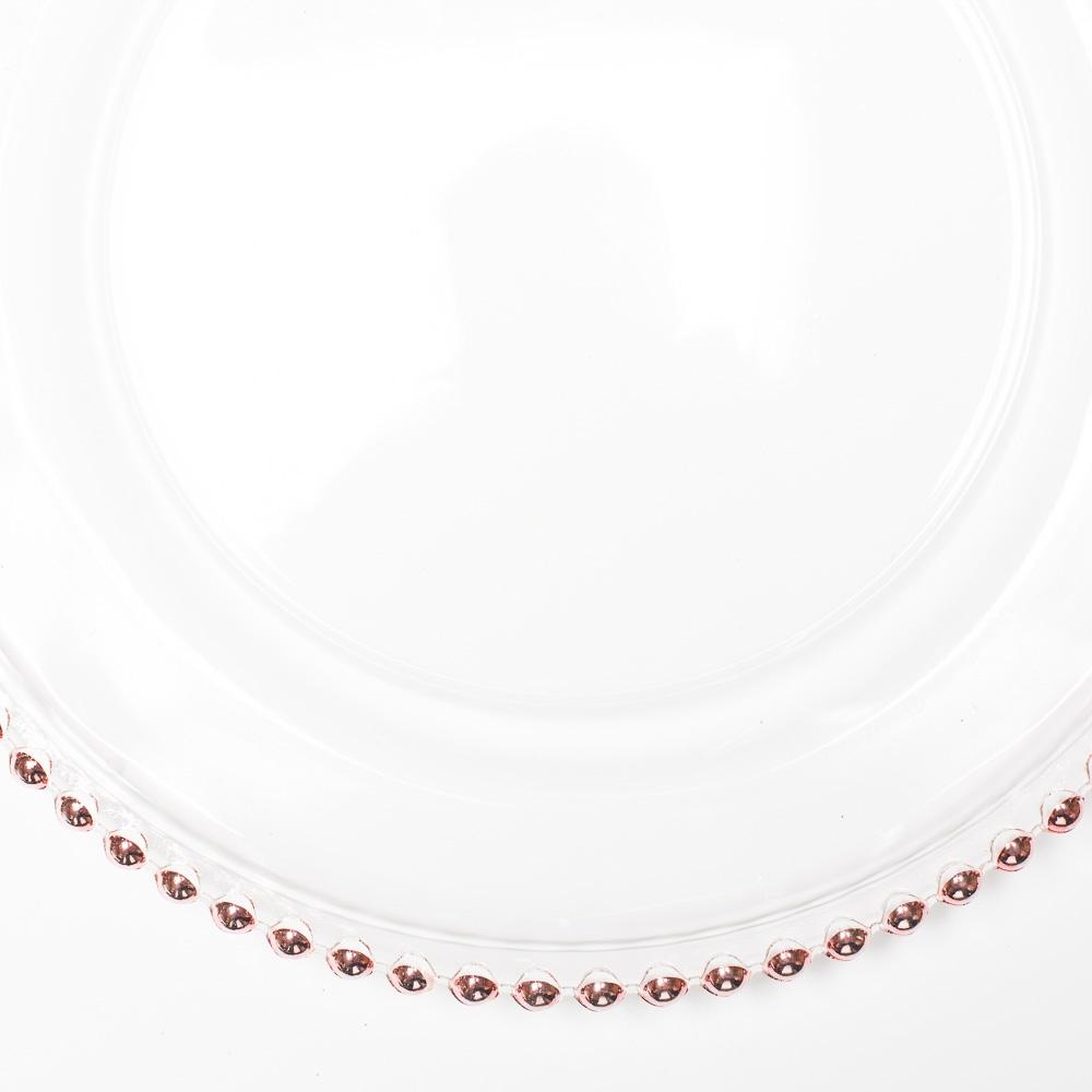 richland 13 rose gold beaded glass charger plate set of 12