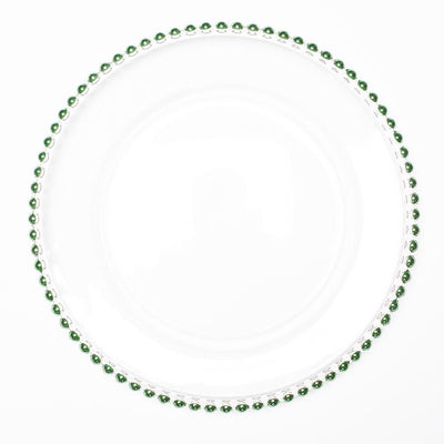 Richland 13" Green Beaded Glass Charger Plate