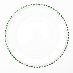 richland 13 green beaded glass charger plate set of 12