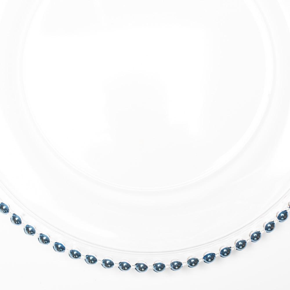 richland 13 blue beaded glass charger plate set of 12