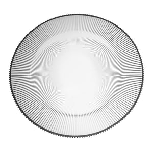 Richland 13" Silver Rim Glass Charger Plate