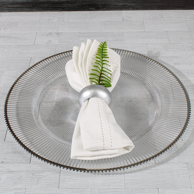 Richland 13" Silver Rim Glass Charger Plate - thumbnail number 4