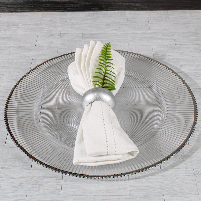 Richland 13" Silver Rim Glass Charger Plate - thumbnail number 4