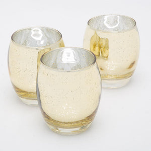 richland grande hurricane votive holder gold mercury set of 72