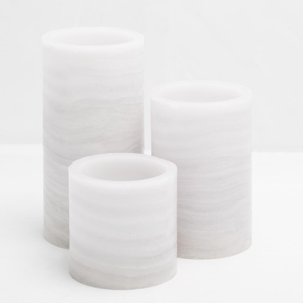 richland flameless led pillar candle marble 4 x 8