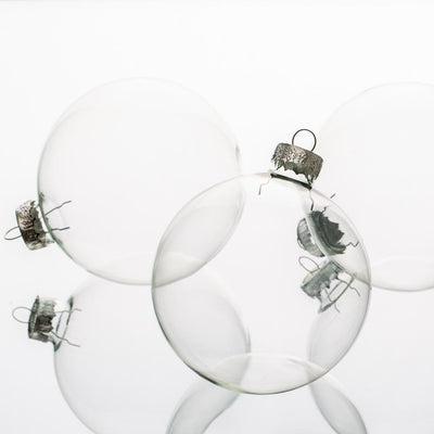 Richland Glass Ornaments 3” Clear Set of 24