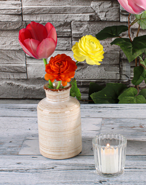 Richland Farmhouse White Ceramic Vase