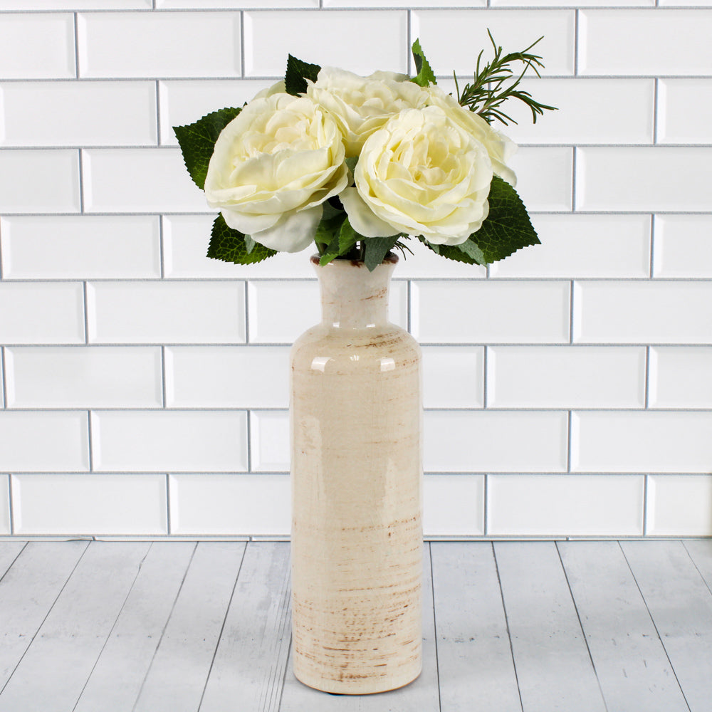 Richland Farmhouse White Ceramic Vase 10"