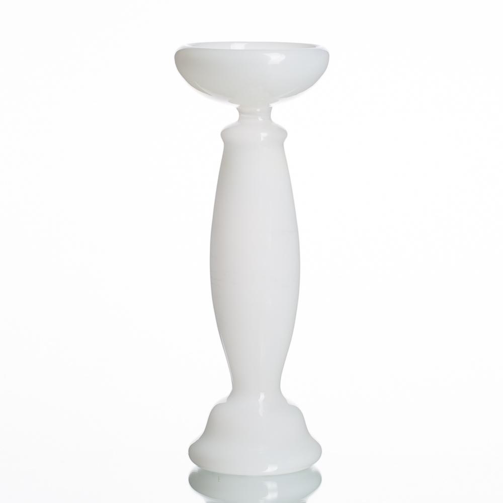 richland white glass pillar candle holder 11 5