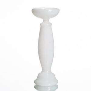 richland white glass pillar candle holder set of 3