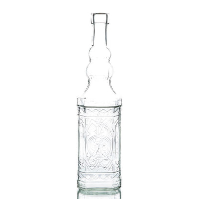 Richland Vintage Square Glass Bottle Clear Set of 12
