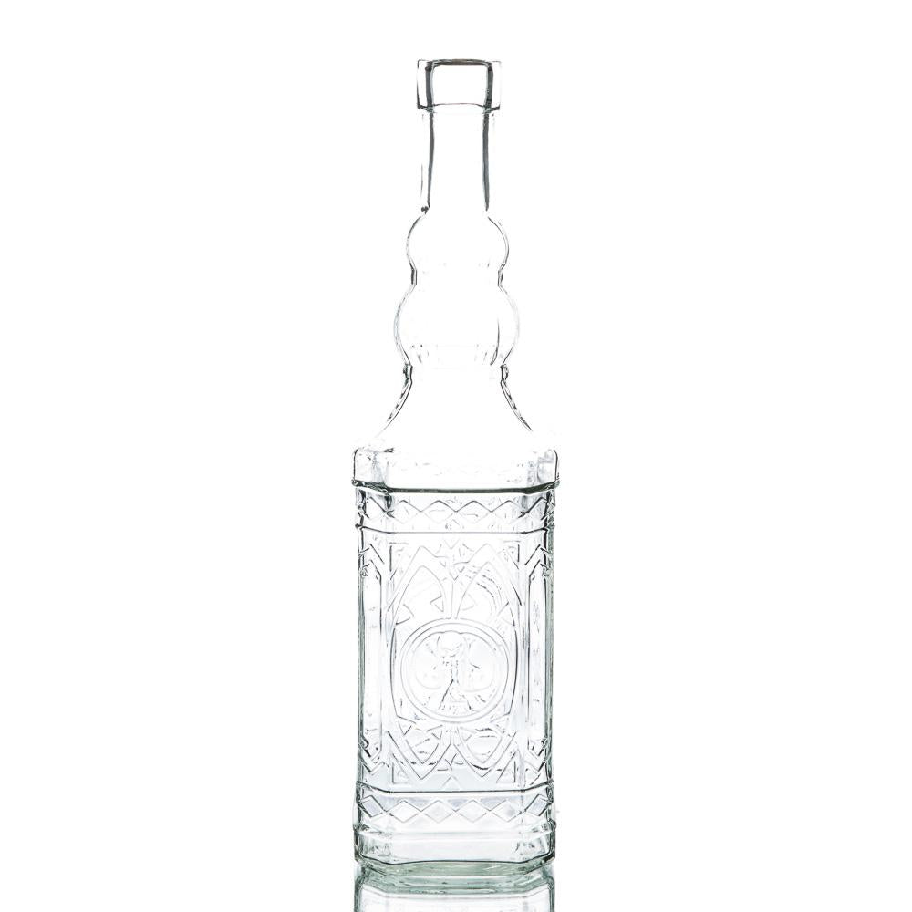 richland vintage square glass bottle clear set of 12