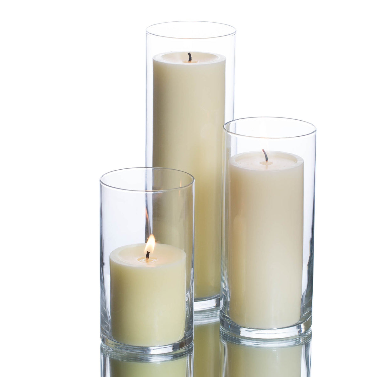 pillar candles cylinder holders set 36