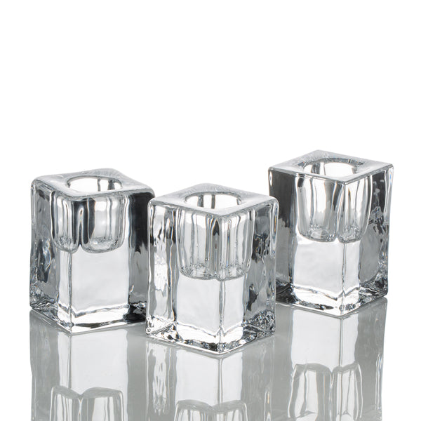 Small Tapered Square Glass Holder 8 oz