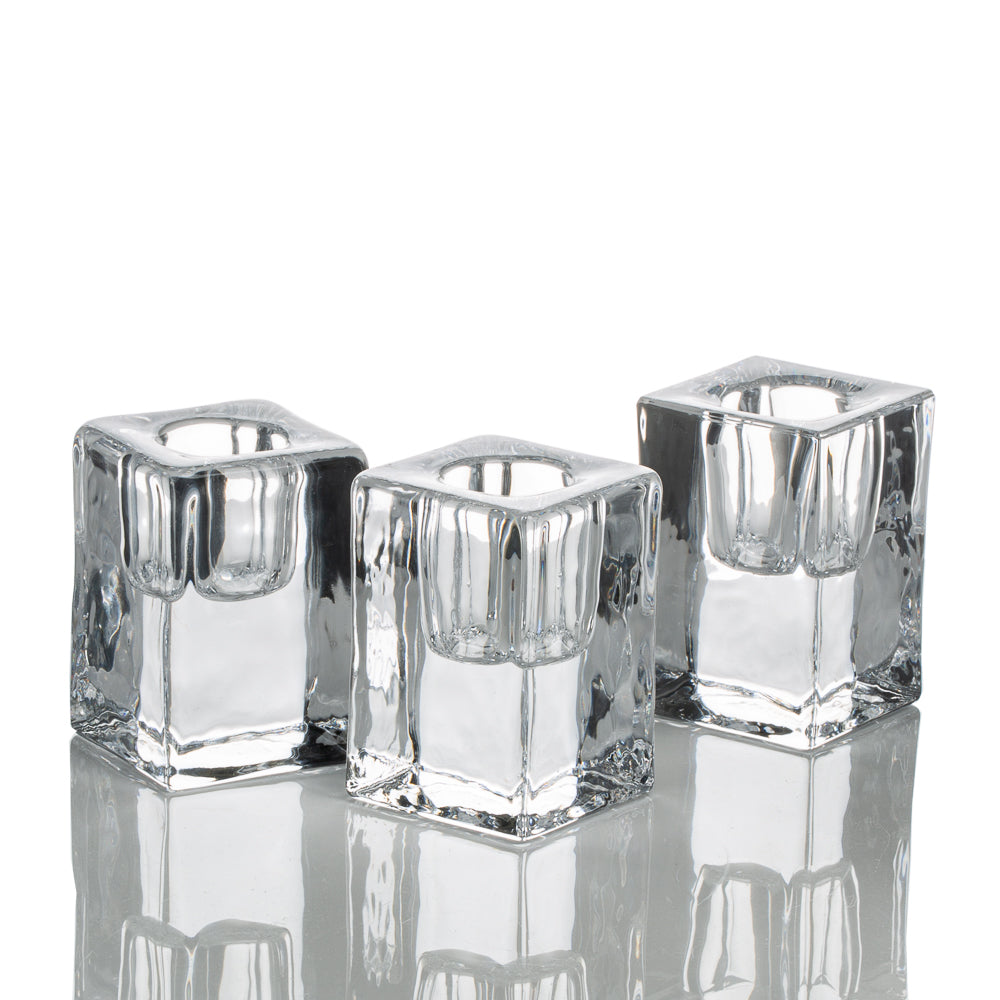 richland square glass taper candle holder 2 5 set of 48