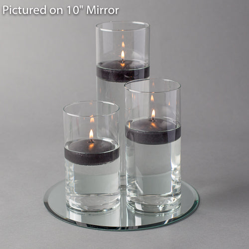 Eastland Round Mirror and Cylinder Vase Centerpiece with Richland 3" Floating Candles Set of 48