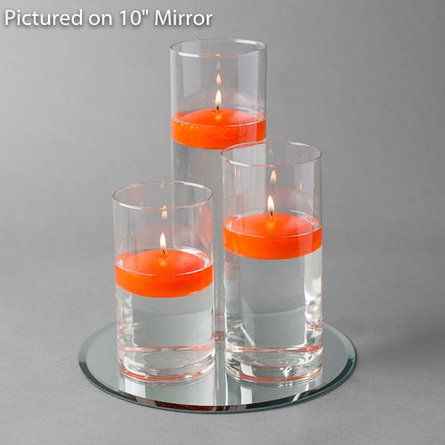 Eastland Round Mirror and Cylinder Vase Centerpiece with Richland 3" Floating Candles Set of 48