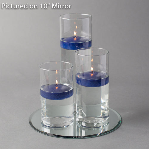 Eastland Round Mirror and Cylinder Vase Centerpiece with Richland 3" Floating Candles Set of 48
