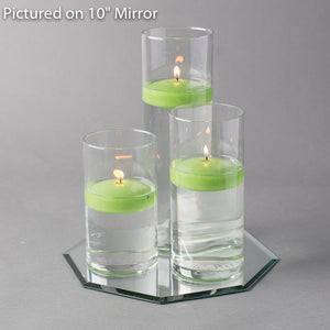 Eastland Octagon Mirror and Cylinder Vase Centerpiece with Richland 3" Floating Candles Set of 48