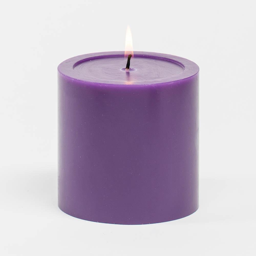 richland 4 x 4 purple pillar candles set of 6
