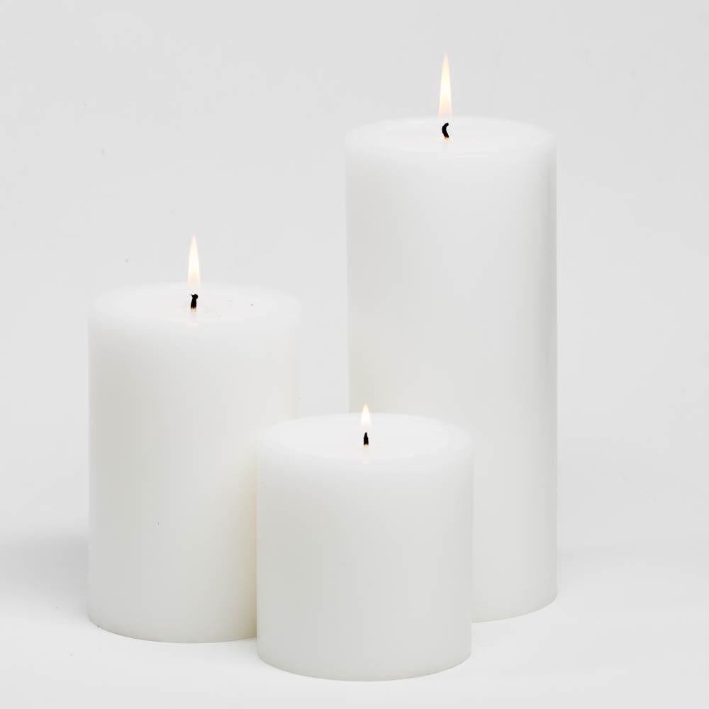 Richland Pillar Candles 4 x4", 4"x6" & 4"x9 White Set of 18