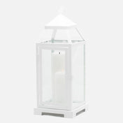 richland white contemporary metal lantern with clear glasses large - thumbnail number 6